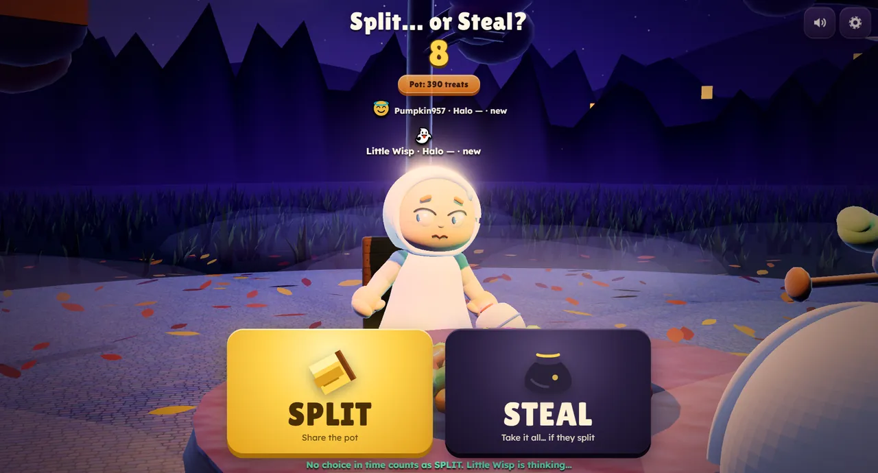 Split or Steal choice at the Crossroads table